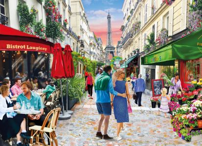 Wooden Puzzle with Figurines - Bistro in Paris
