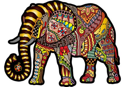 Wooden Puzzle with figurines - Magic Elephant L 245 elements