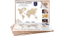 Wooden World Map on a 3D wall, size L - natural color