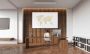 Wooden World Map on a 3D wall, size M - natural color