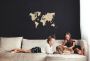 Wooden World Map on a 3D wall, size M - natural color