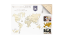 Wooden World Map on a 3D wall, size XXL - color coral