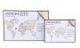 Wooden World Map on a 3D wall, size XXL - natural color