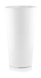 Wysoka donica / doniczka z włókna szklanego kształtem przypominająca stożek 33 cm - biała