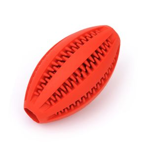 Zabawka piłka rugby gryzak czyści zęby psa- czerwona