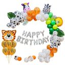 Zestaw balonów na urodziny dziecka 90 balonów – zwierzątka ZOO