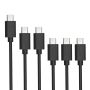 Zestaw kabli AUKEY CB-D17 (USB 2.0 - Micro USB ; 0,30m, 1m, 2m, 3m; kolor czarny)