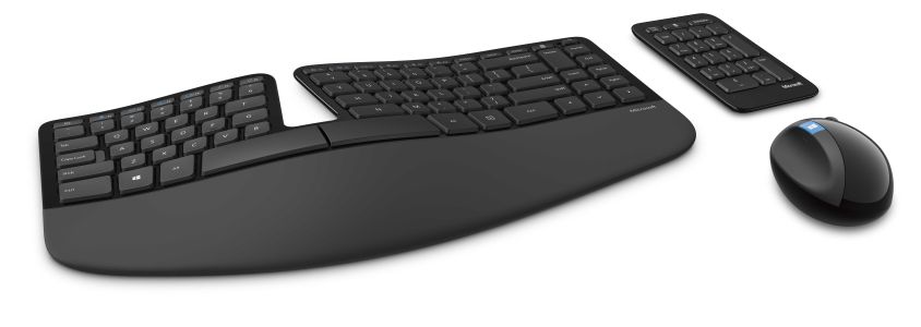 Zestaw klawiatura + mysz membranowa Microsoft Sculpt Ergonomic Desktop L5V-00021 (USB 2.0; (US); kolor czarny; BlueTrack; 1000 DPI)